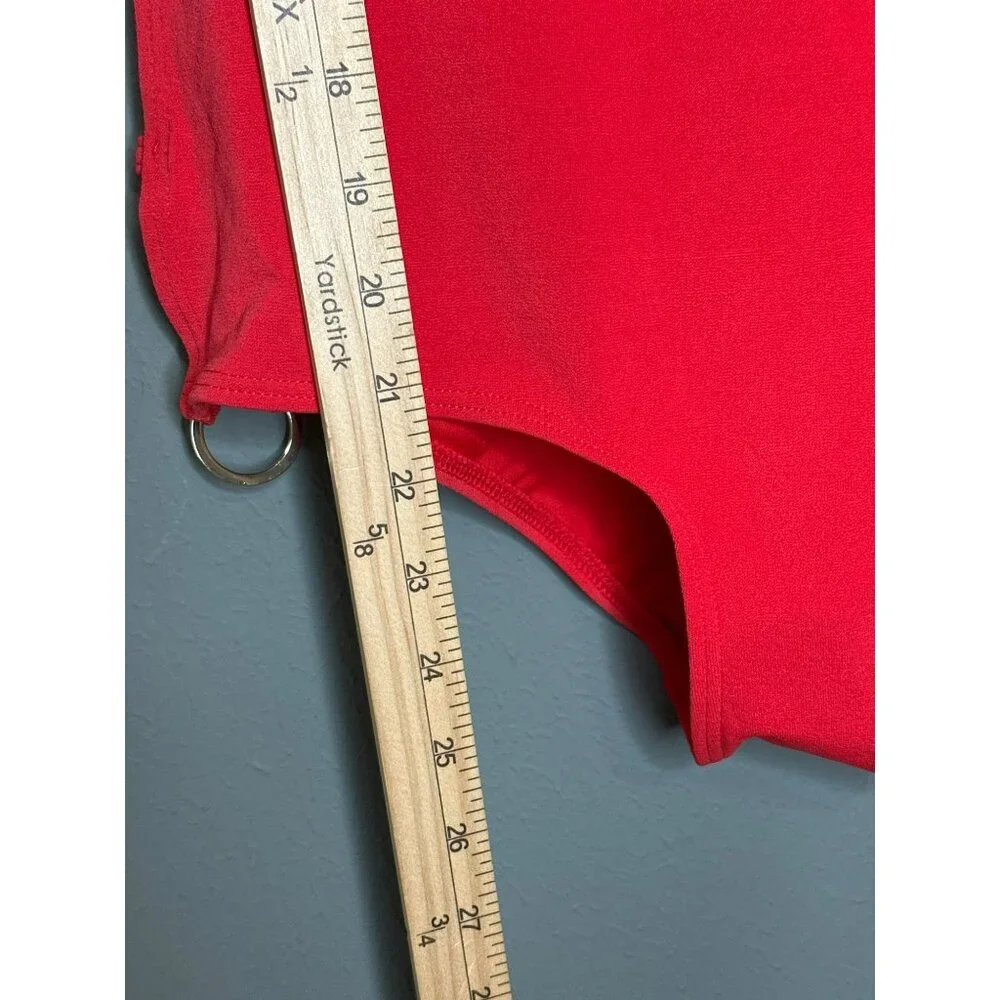 MICHAEL KORS Collection Women's 4 Cruise Coral Red One Piece Crepe Swimsuit NWOT